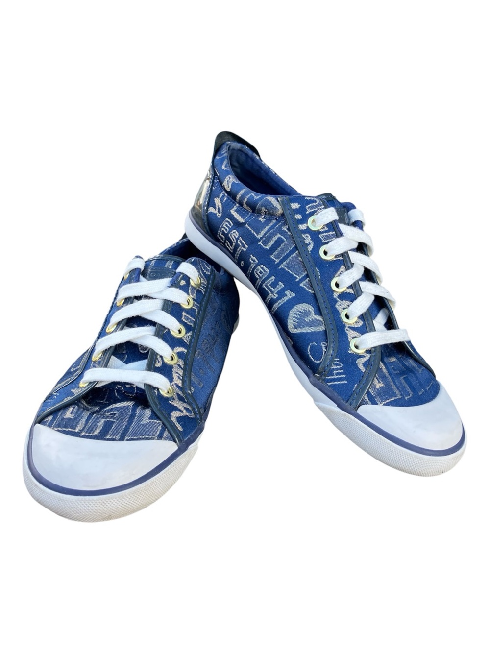 Coach Barrett Poppy Canvas Sneakers 11 Blue Gold Wristlet Wallet 1941 Bundle REA - Picture 2 of 16